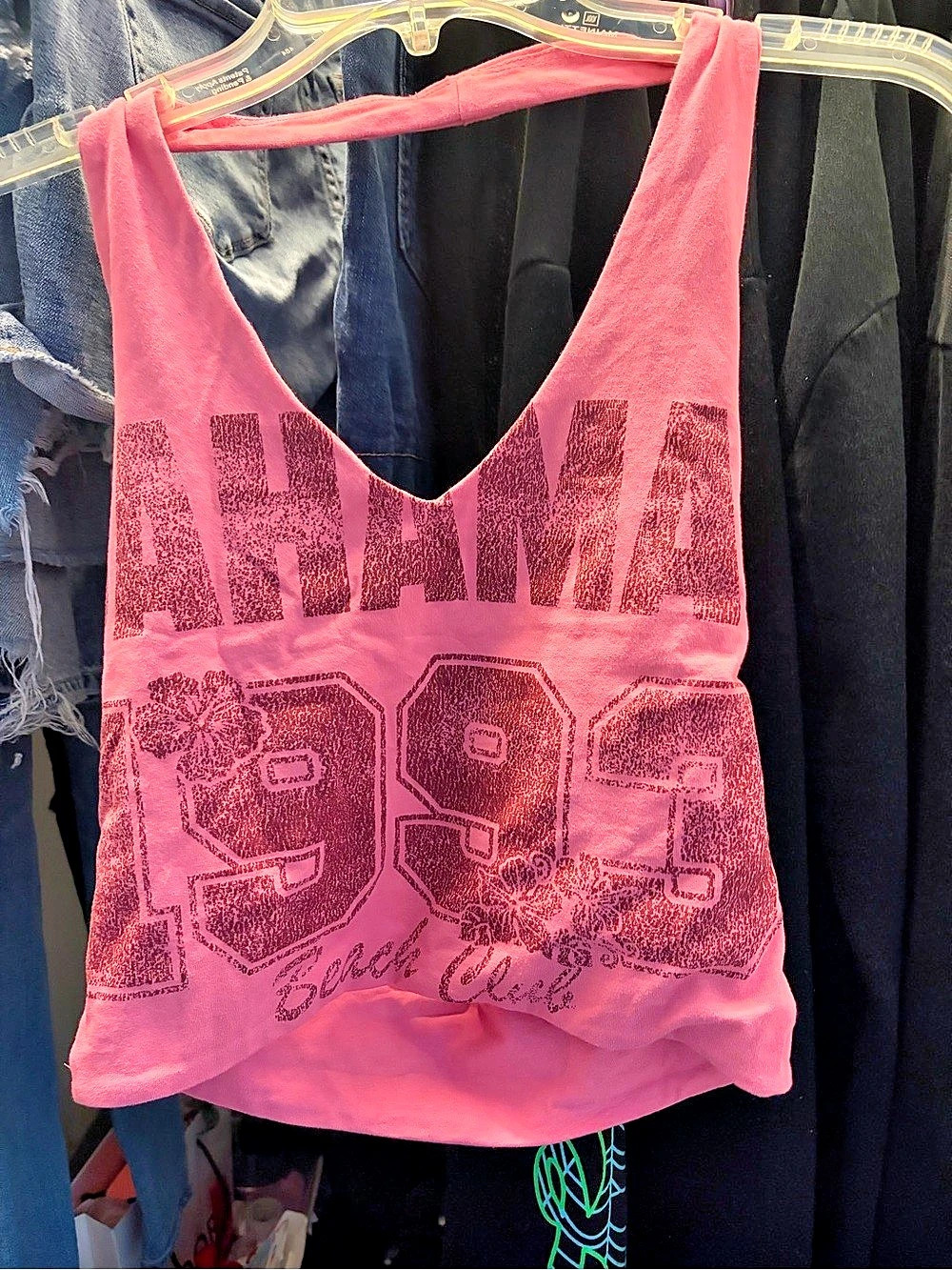 Sweetwear Soul Graphic Halter Tank in Pink Size Medium